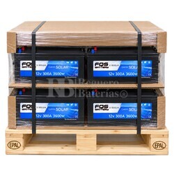 Pack 4 bater�as Solar 12 Voltios 300 Amperios | Sin mantenimiento FQS12-300